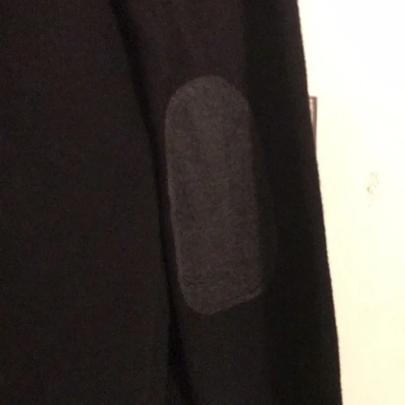 Stylus Women's XL Black Open Cardigan Elbow Patch Jacket Cotton Modal Soft Knit - Picture 14 of 16